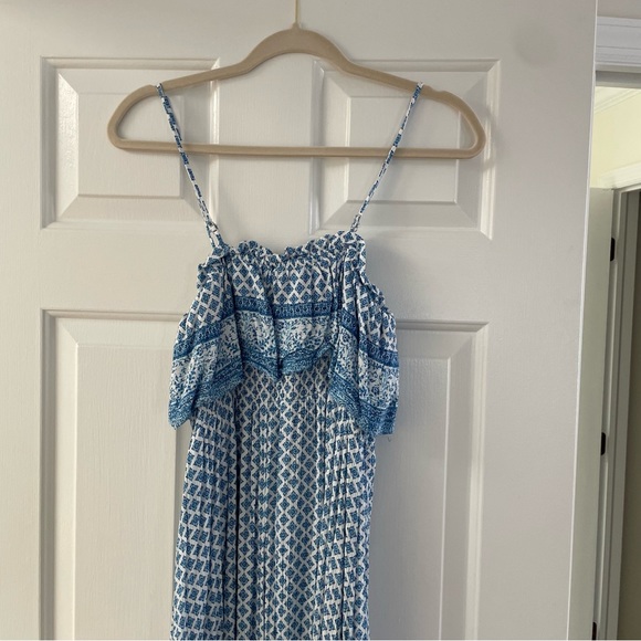 Lulus Blue Patterned Ruffle Maxi Dress - Picture 4 of 9